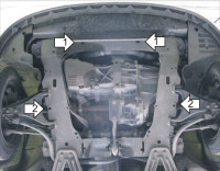 Защита Motodor для Renault Kangoo 1997-2005 (закрывает Двигатель, Коробка переключения передач; Сталь 2 мм)