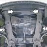 Защита Motodor для Renault Kangoo 1997-2005 (закрывает Двигатель, Коробка переключения передач; Сталь 2 мм)