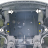 Защита Motodor для Renault Kangoo 1997-2005 (закрывает Двигатель, Коробка переключения передач; Сталь 2 мм)