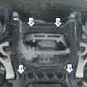 Защита Motodor для Volkswagen Touareg  2010-2015- (закрывает Двигатель; Сталь 3 мм)