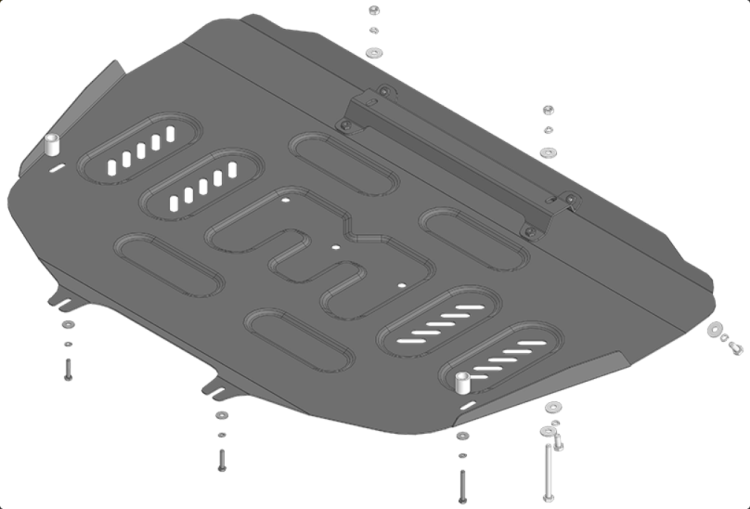 Защита Motodor для GAC S7 2025- (закрывает картера двигателя, передний электромотор; Сталь 2 мм)
