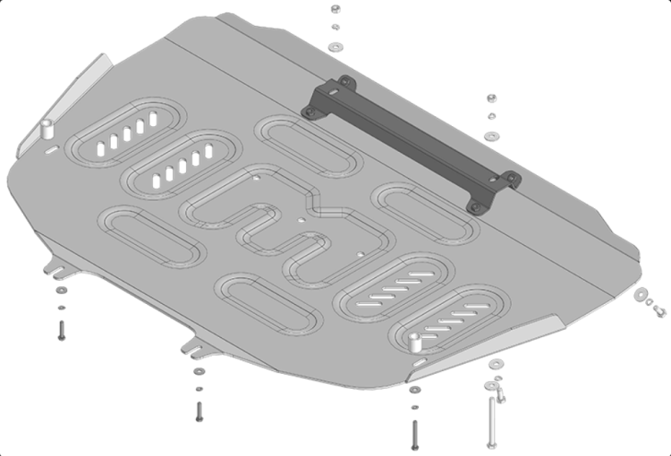Защита Motodor для GAC S7 2025- (закрывает картера двигателя, передний электромотор; Алюминий 4 мм)