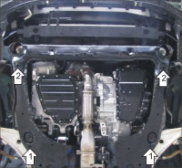 Защита Motodor для Nissan Teana 2008 - 2014 (закрывает Двигатель, Коробка переключения передач; Алюминий 5 мм)